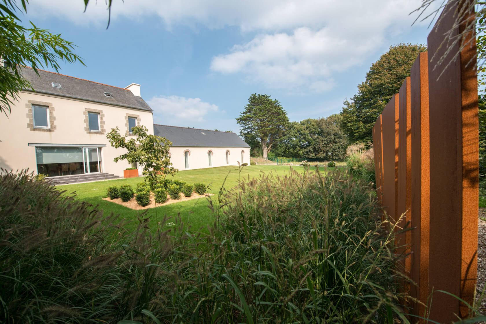 Aménagement de jardin en Corten