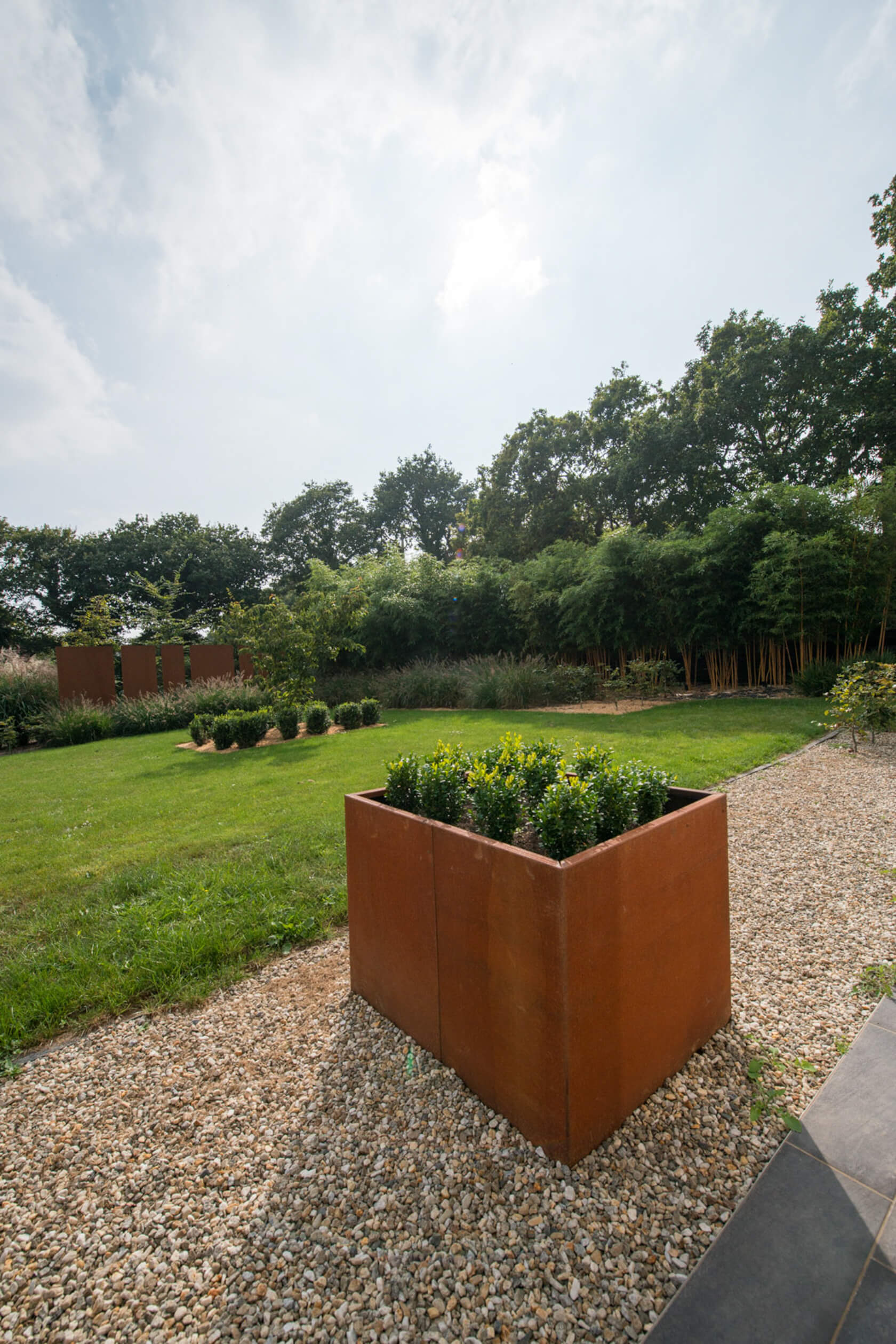 Aménagement de jardin en Corten